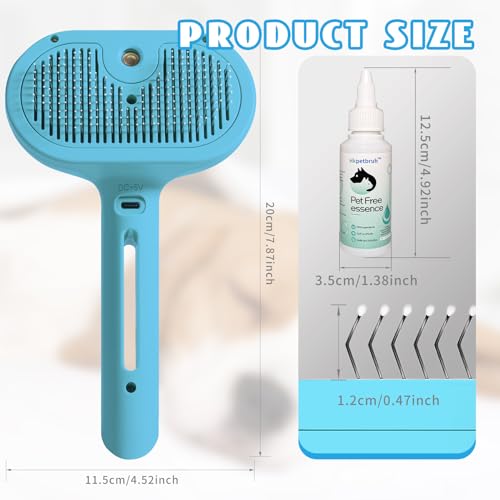 Spray Cat Brush for Shedding Green