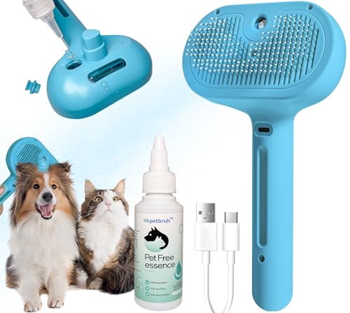 Spray Cat Brush for Shedding Green