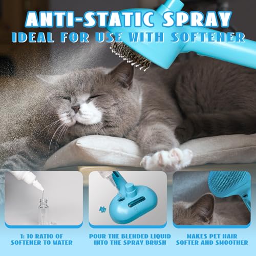 Spray Cat Brush for Shedding Green