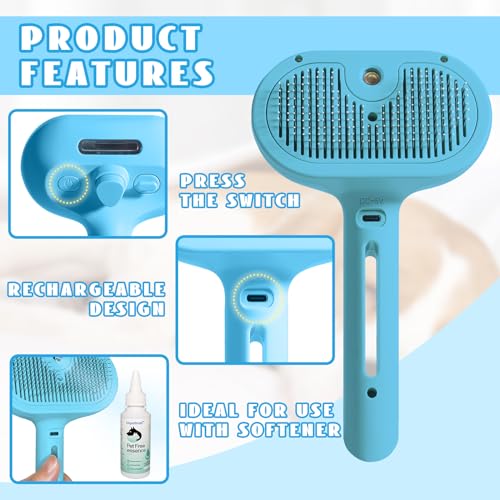 Spray Cat Brush for Shedding Green