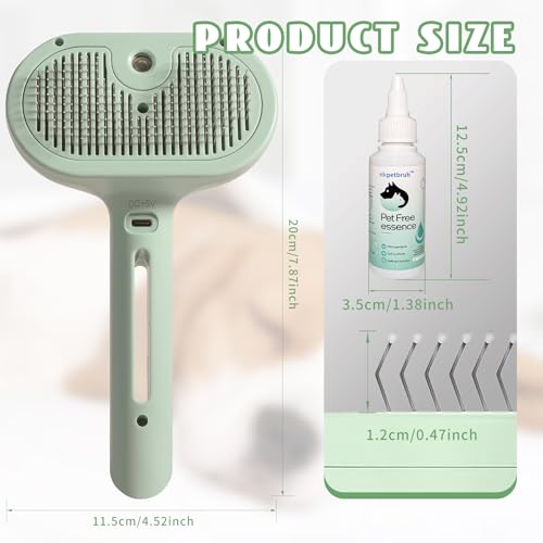 Spray Cat Brush for Shedding Green