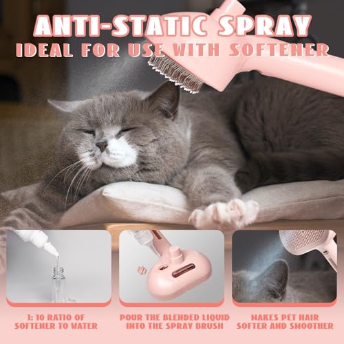 Spray Cat Brush for Shedding Green