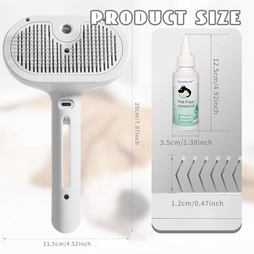 Spray Cat Brush for Shedding Green