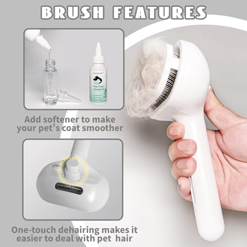 Spray Cat Brush for Shedding Green