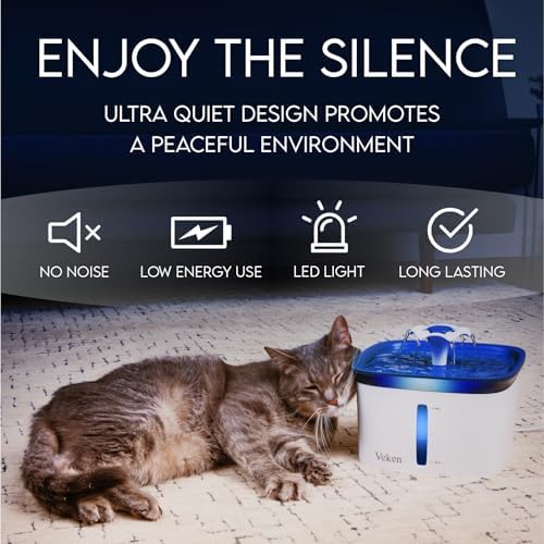 Pet Water Fountain Vivid Blue Mini 67oz Plastic