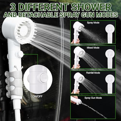 Upgrade Portable Camping Shower Black White