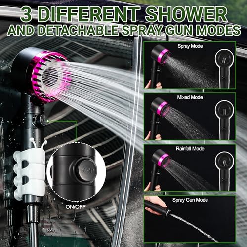 Upgrade Portable Camping Shower Black White