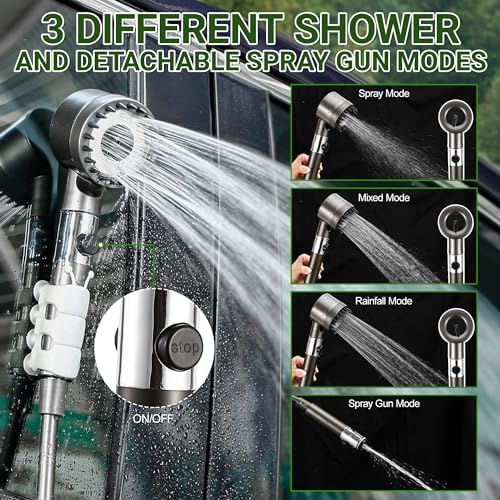 Upgrade Portable Camping Shower Black White